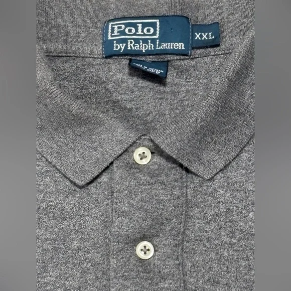 Polo Ralph Lauren Gray Polo Black Embroidery Mens Size XXL - Picture 2 of 2